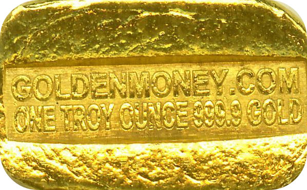 GoldenMoney poured 1 troy ounce 999.9 Gold Bar GoldenMoney poured 1 troy ounce 999.9 Gold Bar