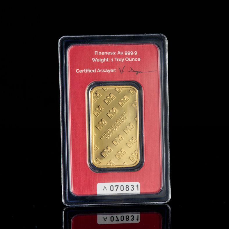 RMC 1 troy ounce Gold Bar 999.9 Republic Metal Corporation 1 troy ounce ...